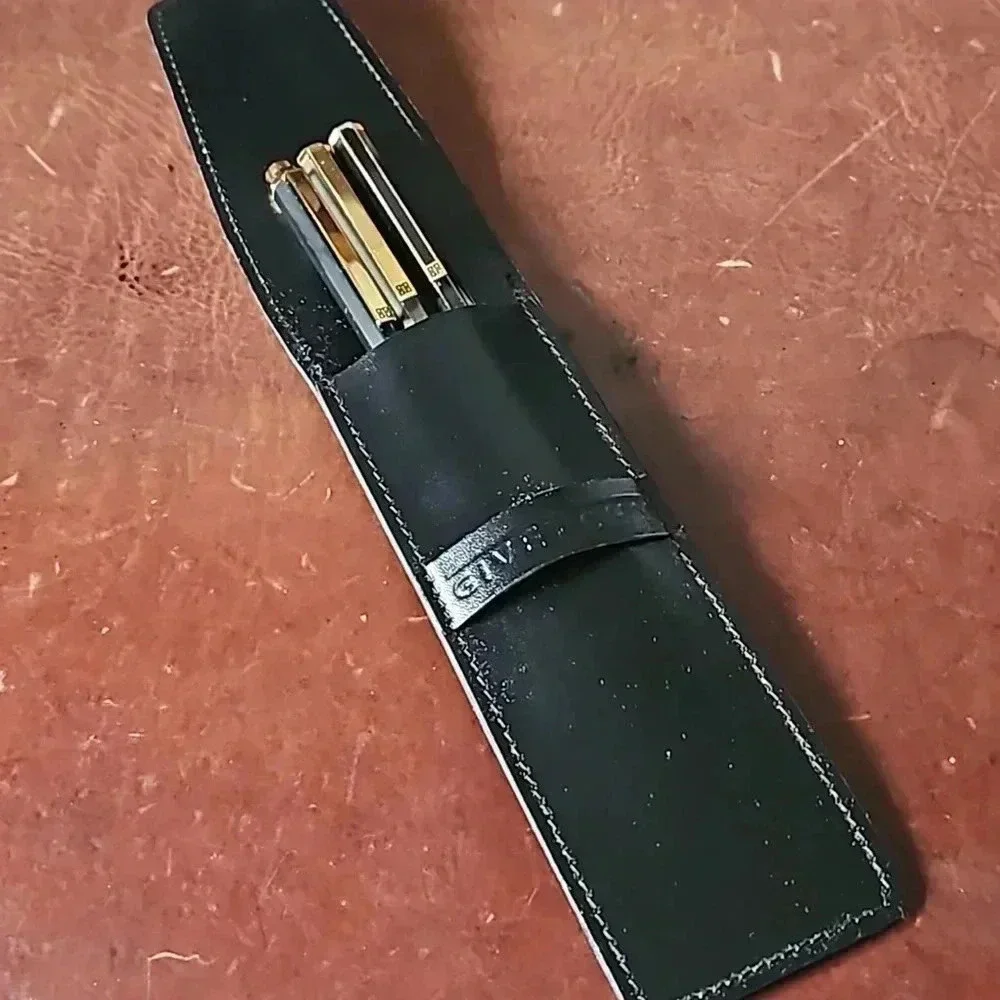Givenchy Black Ballpoint Pens and Pencil set with Case & Original Box